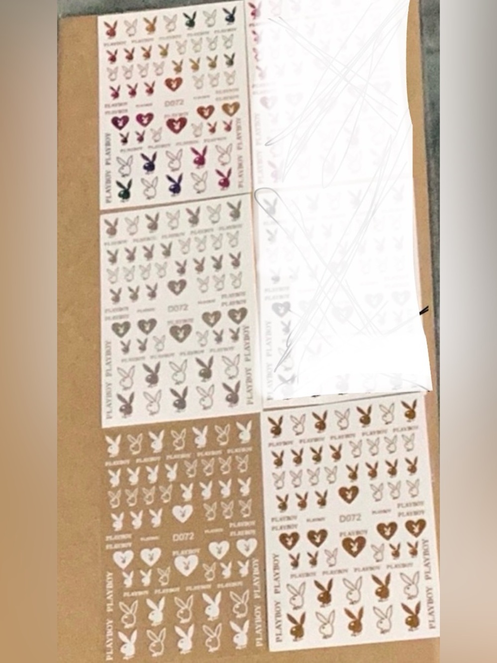 NWT Playboy DESIGNER NAIL STICKERS ART DECOR 3D62 decals  PER SHEET4 OPTIONS